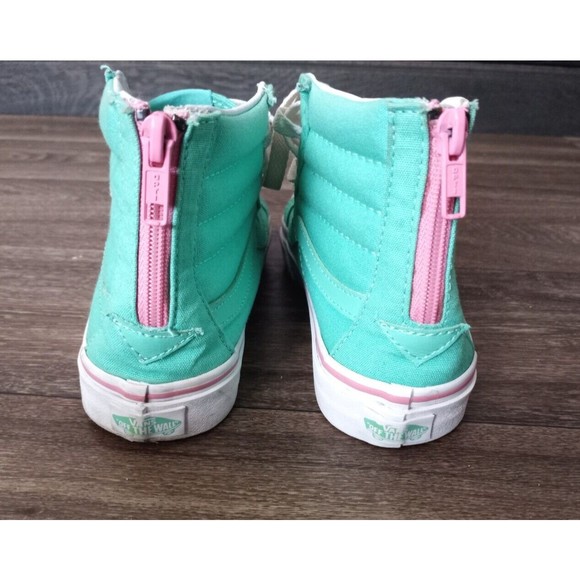 Vans Sk8 Womens 7.5 Sea Green Pink Hi Top Skate Shoes - Picture 6 of 11